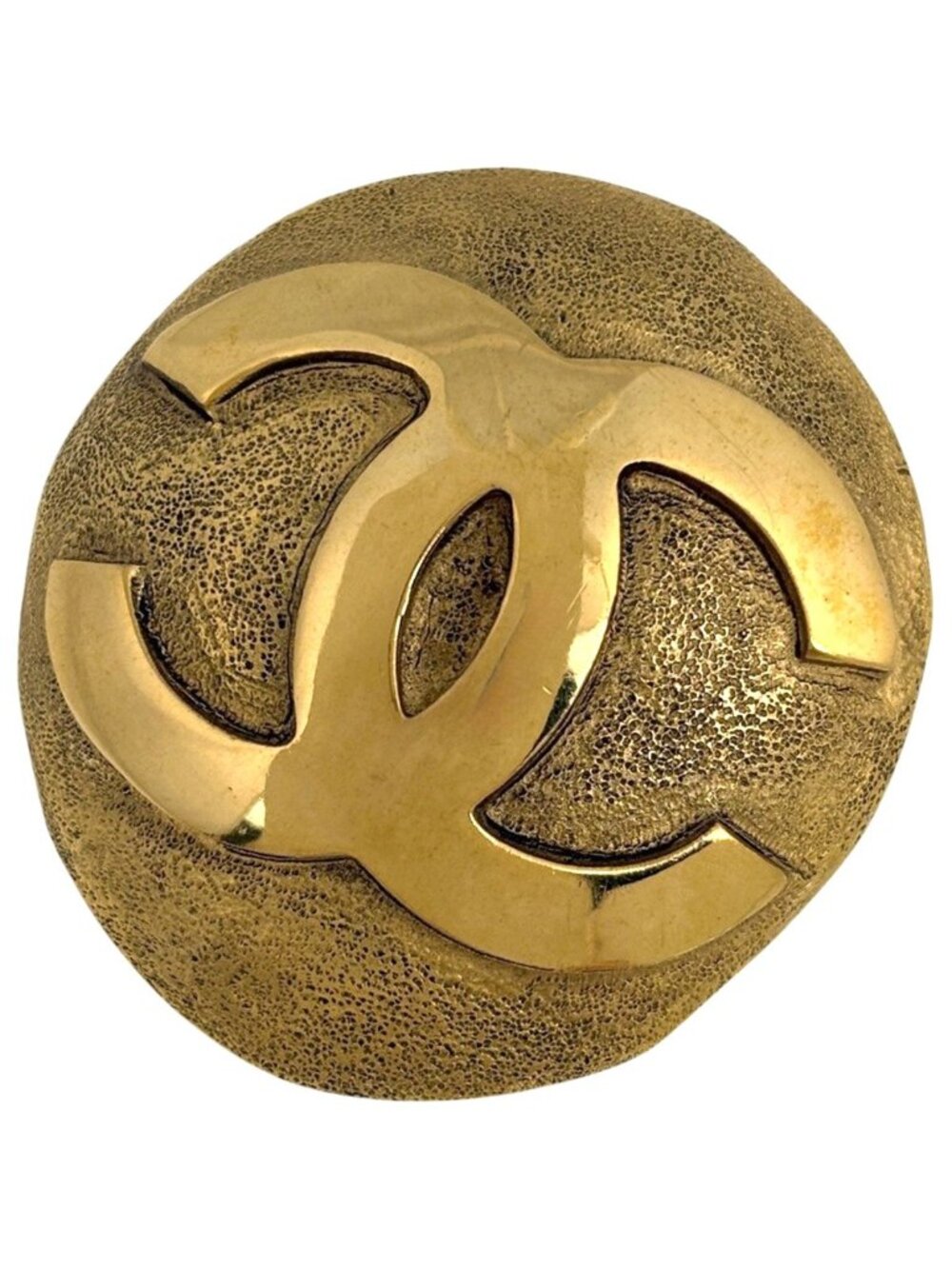 Chanel CC Logo Brooch Gold Plated